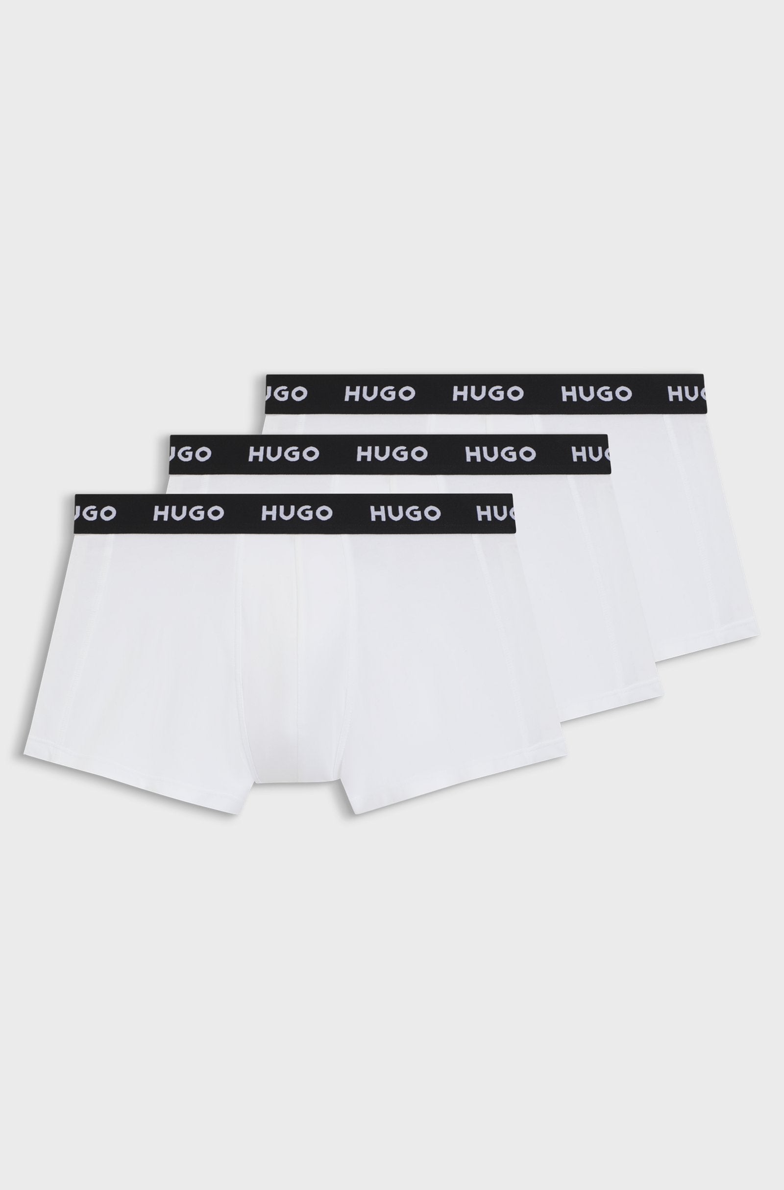 Hugo Three-pack of stretch-cotton trunks | White