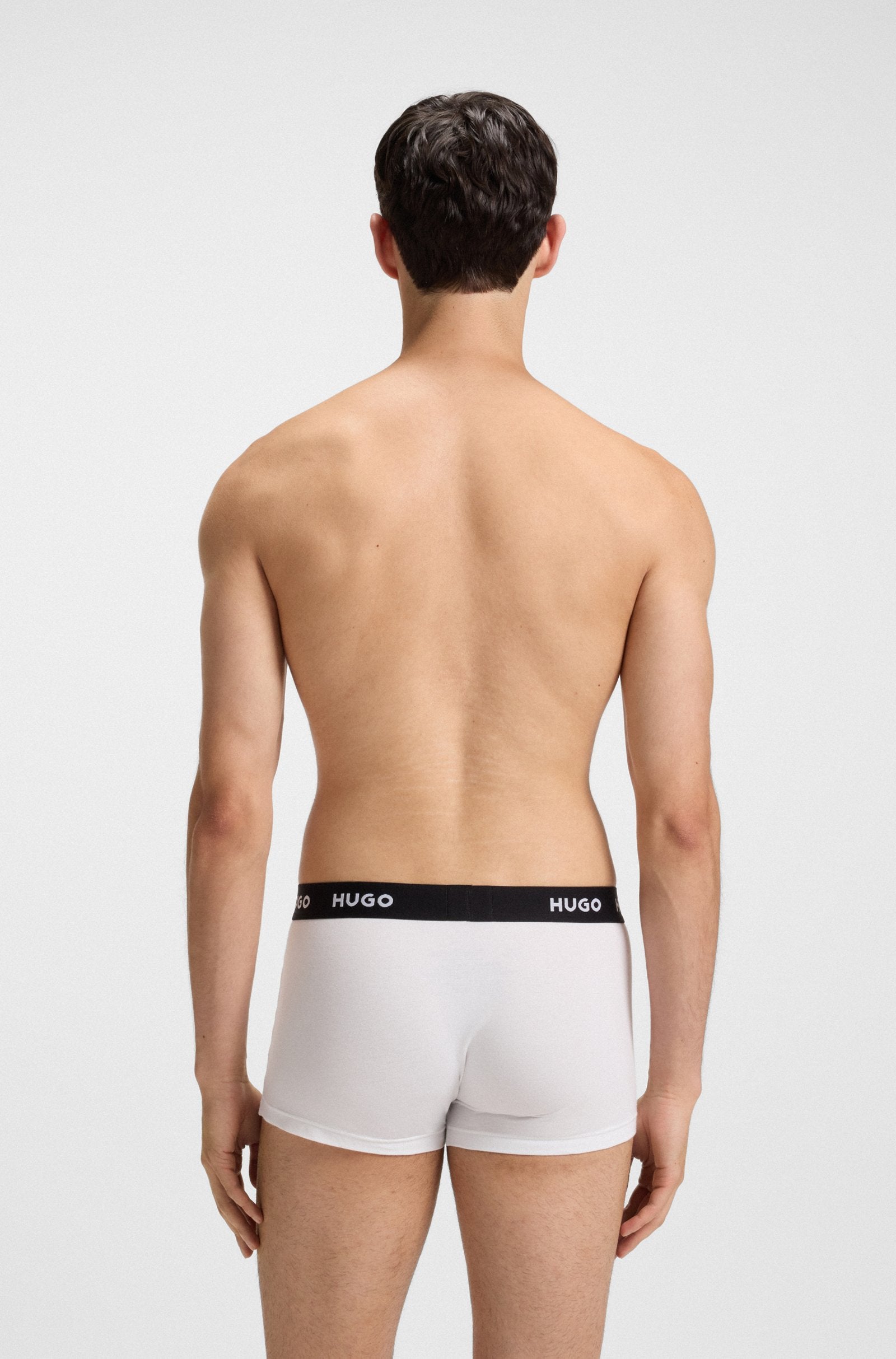 Hugo Three-pack of stretch-cotton trunks | White
