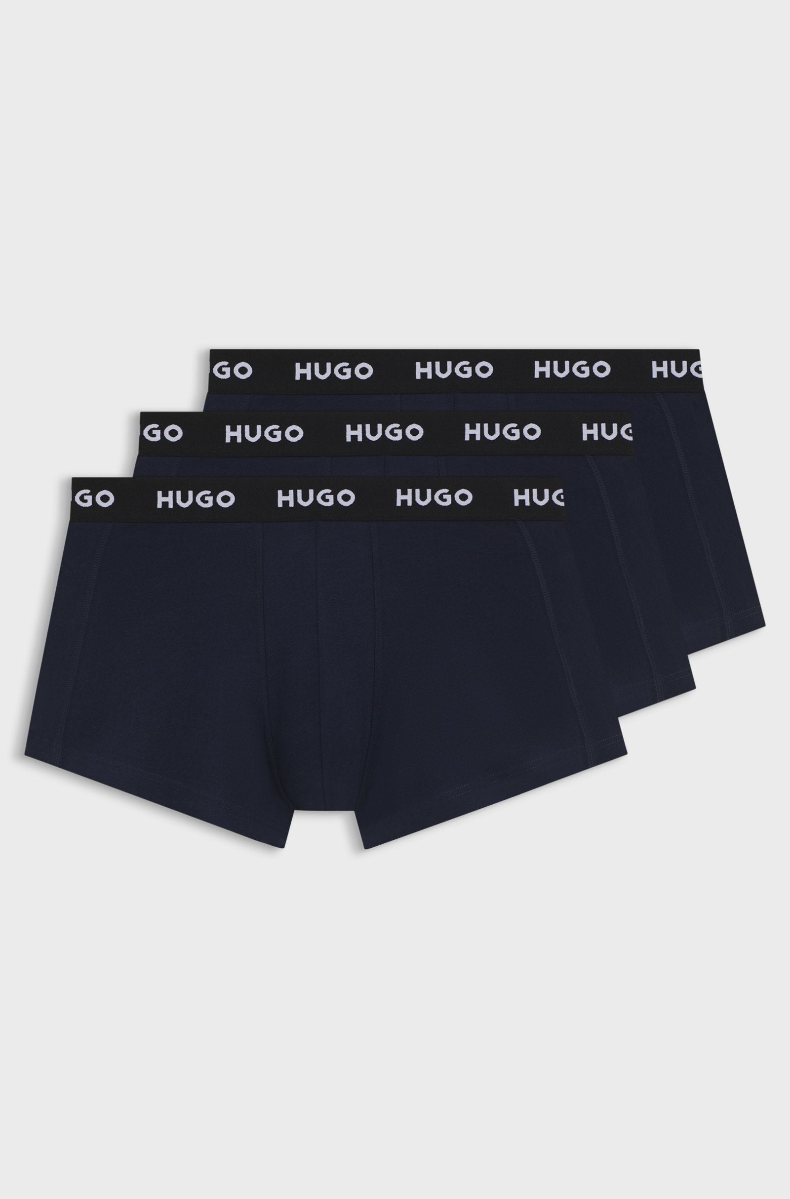 Hugo Three-pack of stretch-cotton trunks | Black