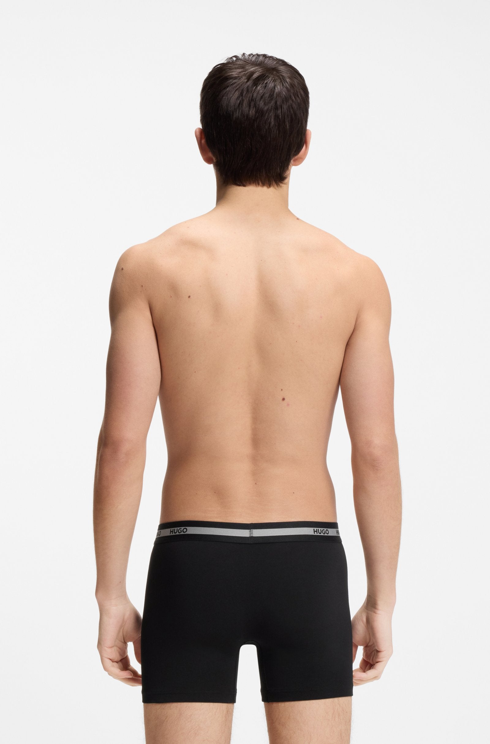 Hugo Three-pack of stretch-cotton trunks | Black
