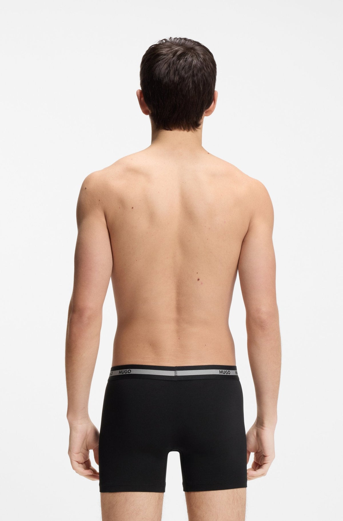 Hugo Three-pack of stretch-cotton trunks | Black